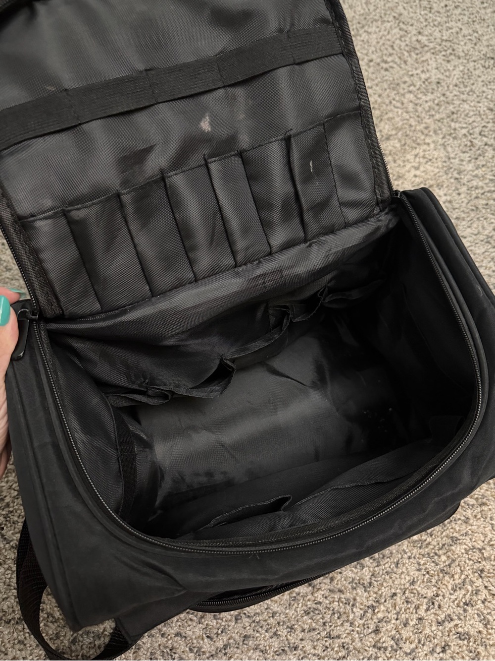 Cosmetology Black Travel Duffle Bag with Organizer Pockets